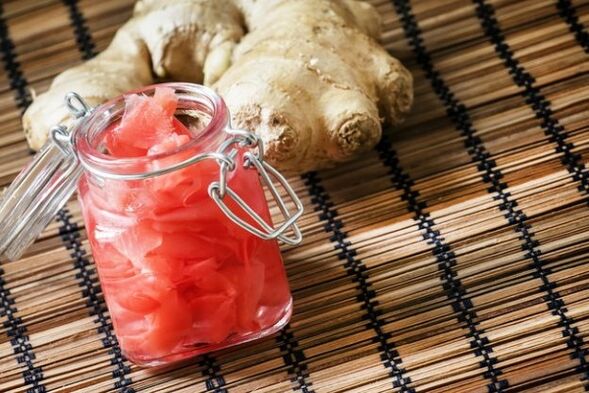 Ginger root pickles to increase power